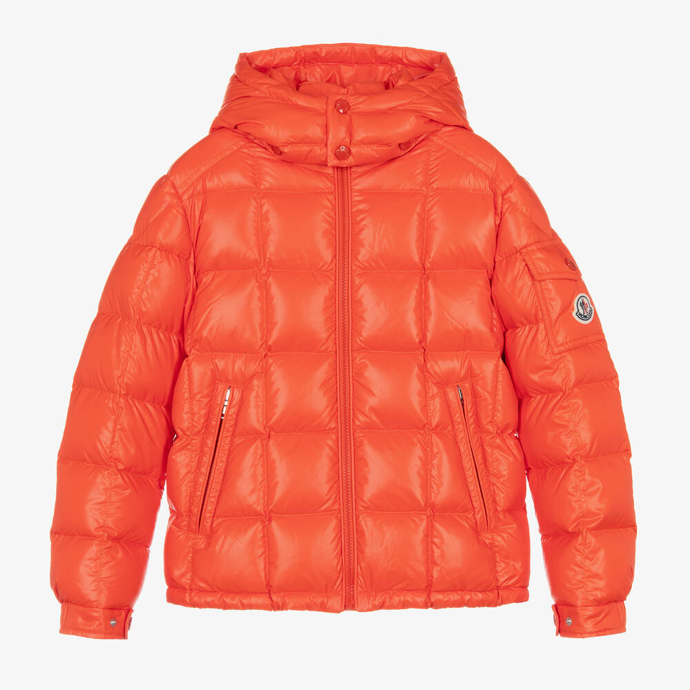 Moncler Enfant - Teen Boys Orange Jeff Down Puffer Jacket | Childrensalon