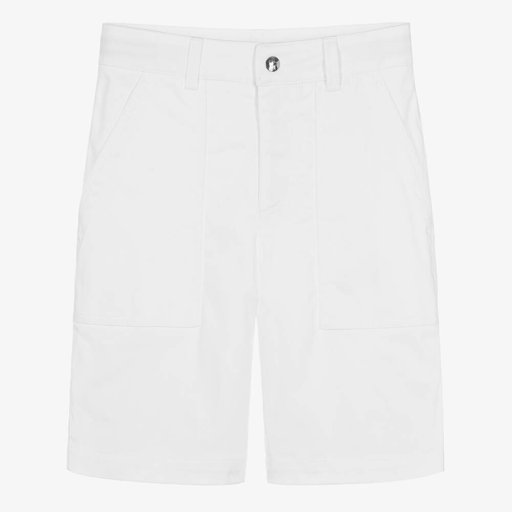Moncler Enfant - Teen Boys White Cotton Shorts | Childrensalon
