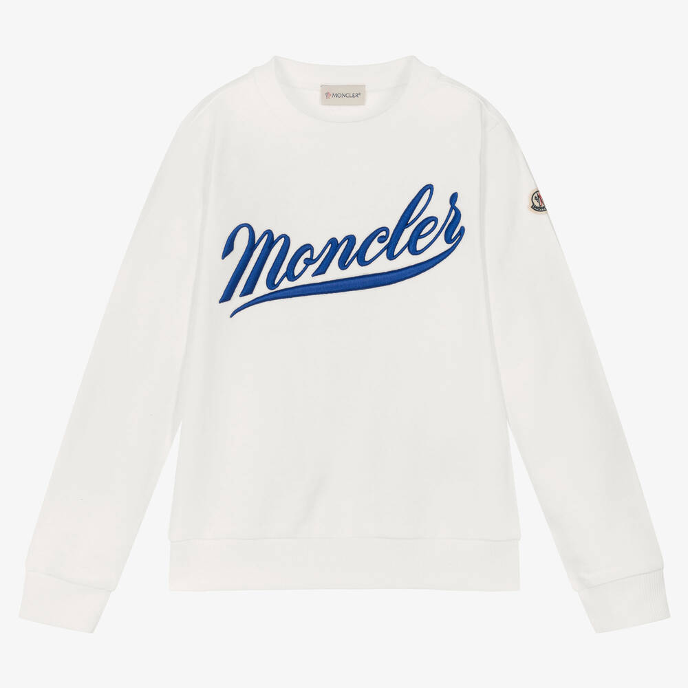 Moncler Enfant - Weißes Teen Baumwoll-Sweatshirt (J) | Childrensalon