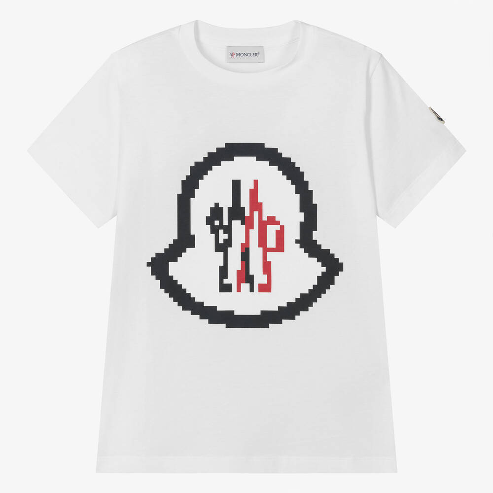 Moncler Enfant - Белая хлопковая футболка для мальчиков-подростков | Childrensalon