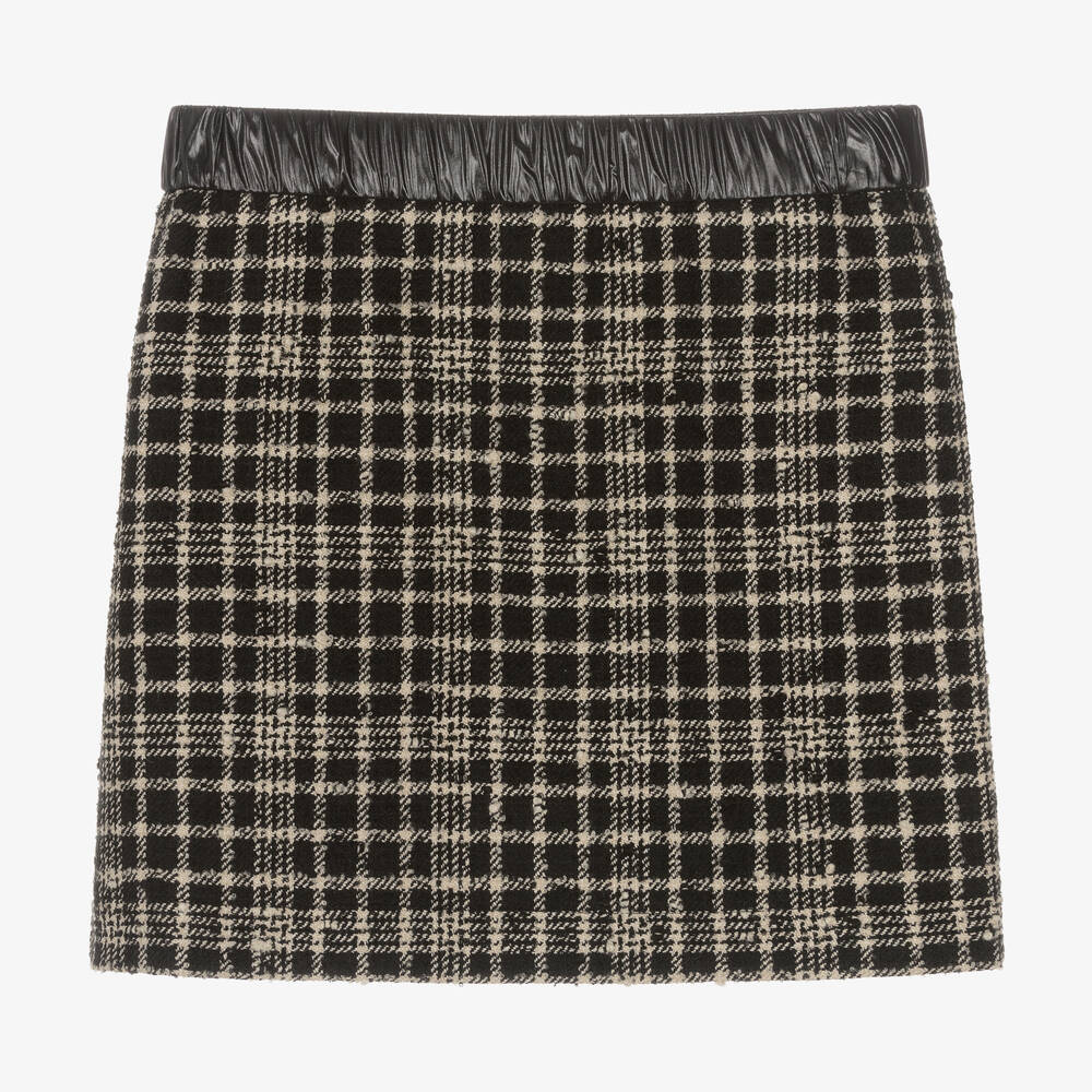 Moncler Enfant - Teen Girls Black & Beige Tweed Skirt | Childrensalon