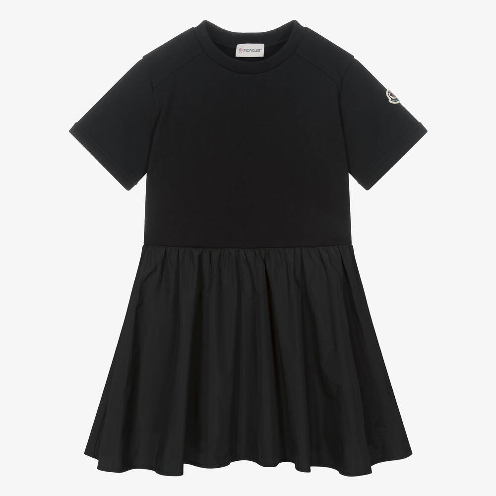 Moncler Enfant - Teen Girls Black Cotton Dress | Childrensalon