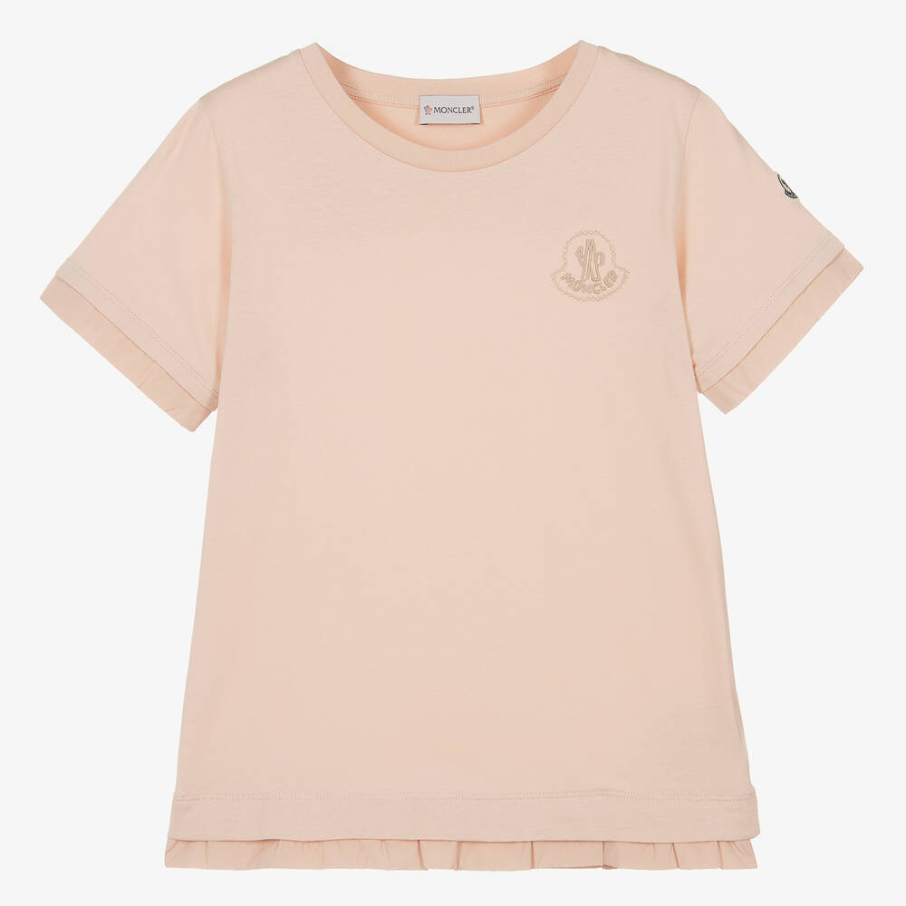 Moncler Enfant - Teen Girls Ivory Cotton T-Shirt | Childrensalon