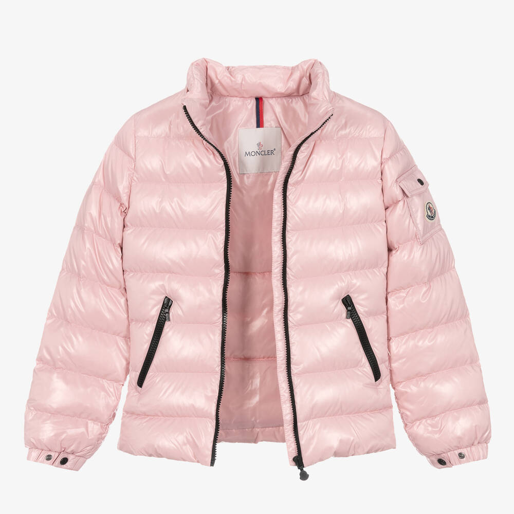 Moncler Enfant - Teen Girls Pink Bady Down Puffer Jacket | Childrensalon
