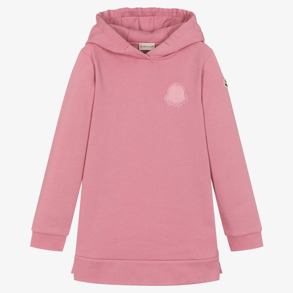 Moncler Enfant - Teen Girls Pink Cotton Sweatshirt Dress | Childrensalon