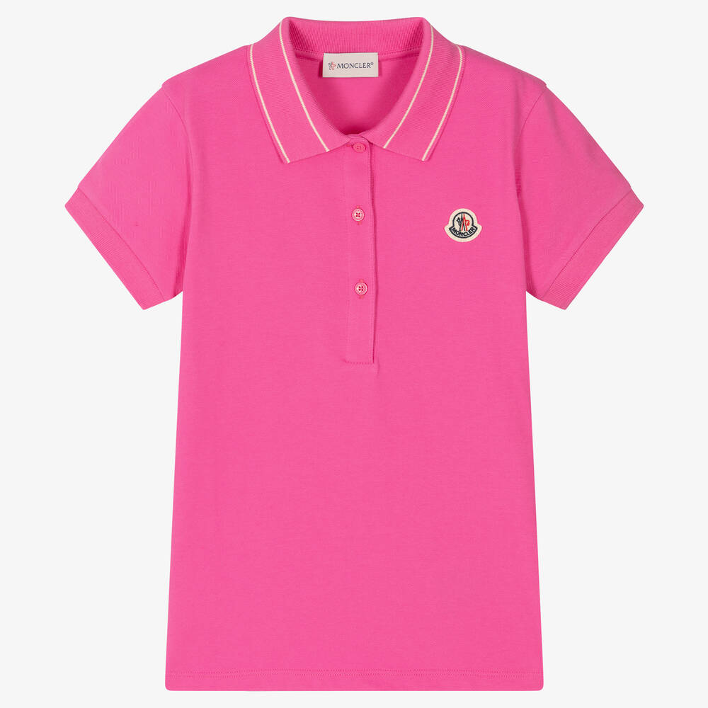 Moncler Enfant - Teen Girls Pink Pink Polo Shirt | Childrensalon