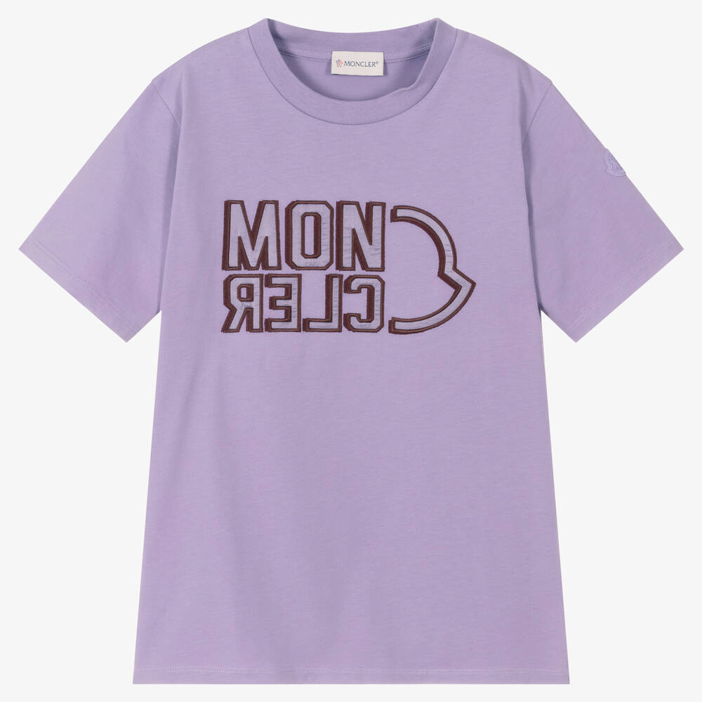 Moncler Enfant - Teen Girls Purple T-Shirt | Childrensalon