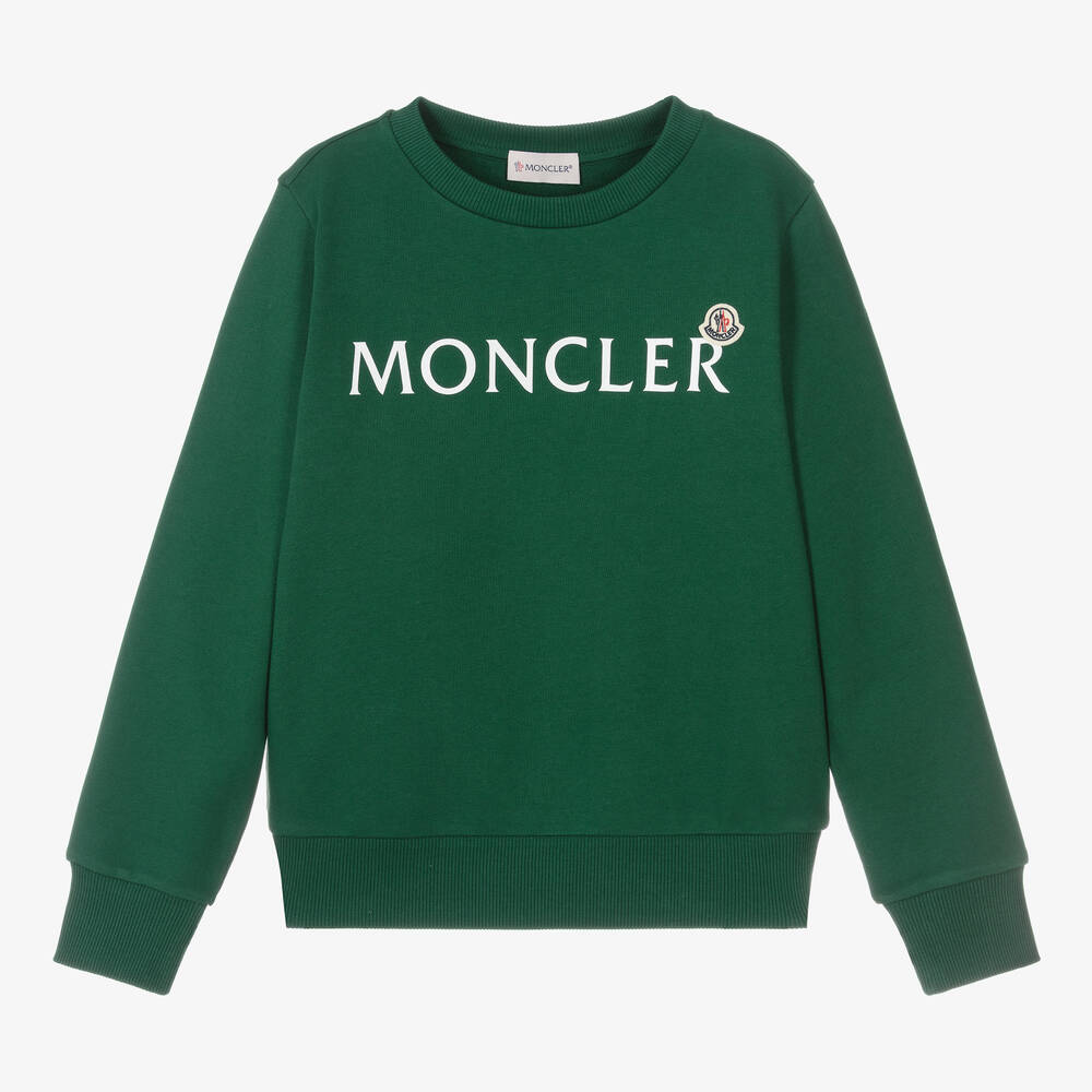 Moncler Enfant - سويتشيرت تينز قطن لون أخضر | Childrensalon