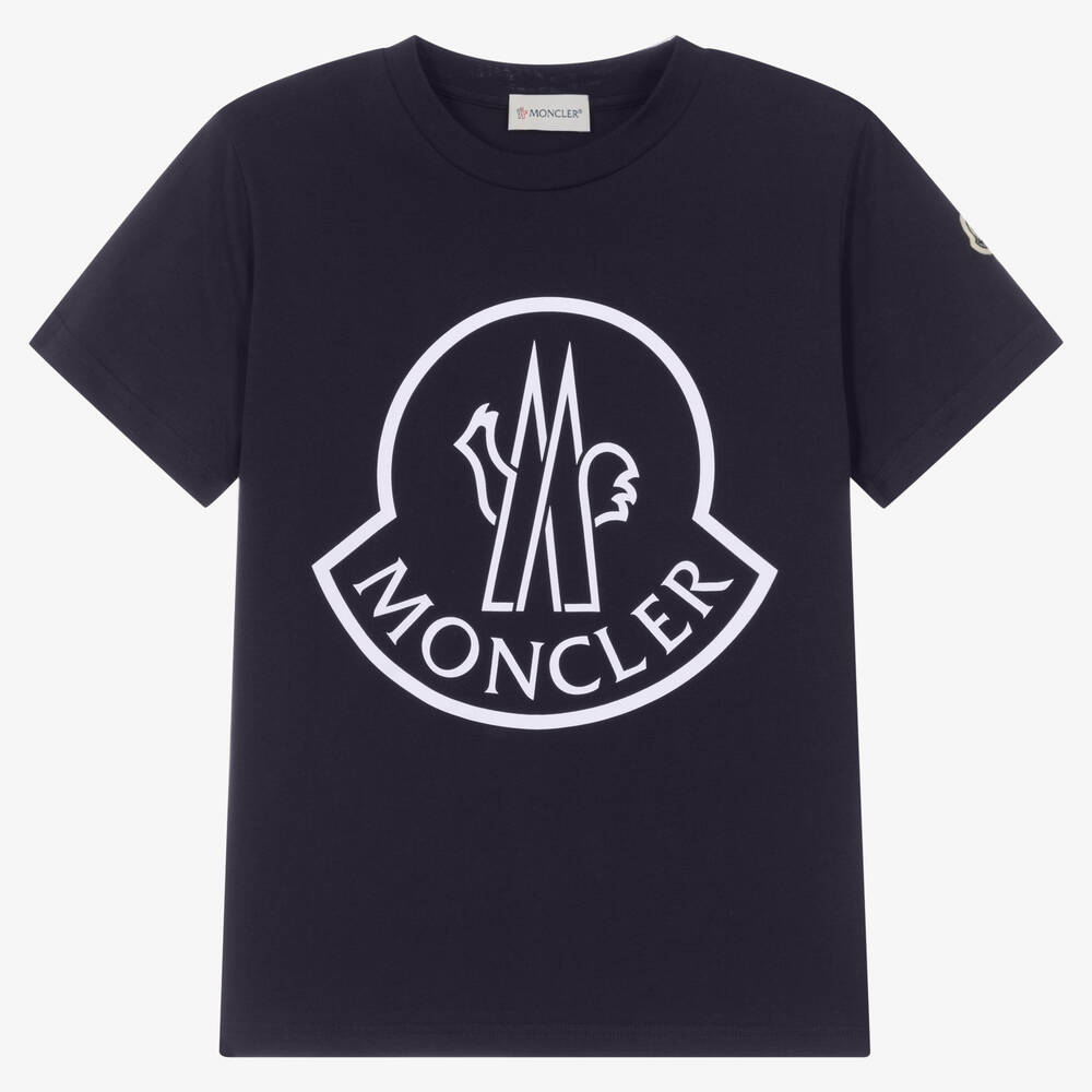 Moncler Enfant - Teen Navy Blue Graphic Cotton T-Shirt | Childrensalon