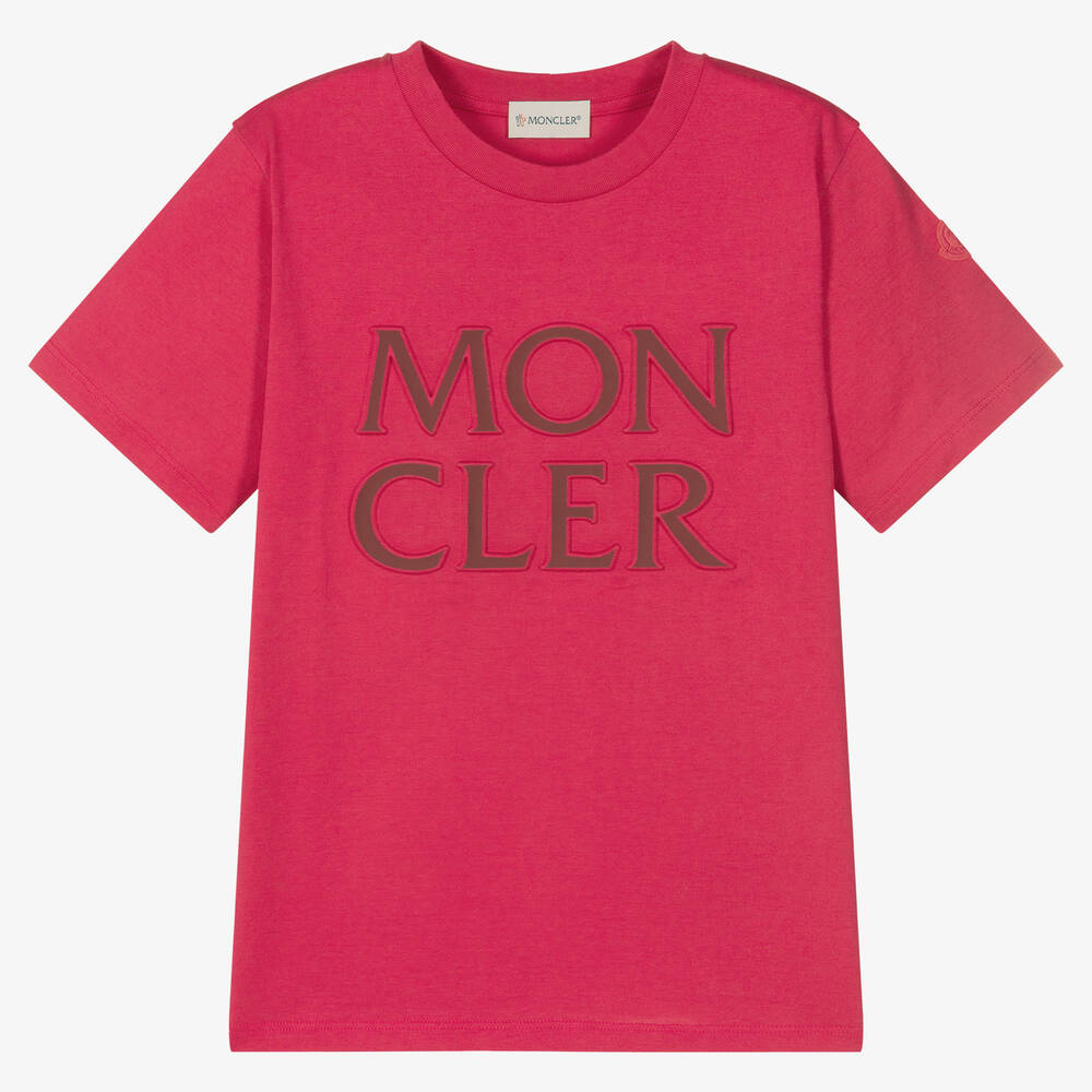 Moncler Enfant - تيشيرت تينز بناتي قطن لون زهري فيوشيا | Childrensalon