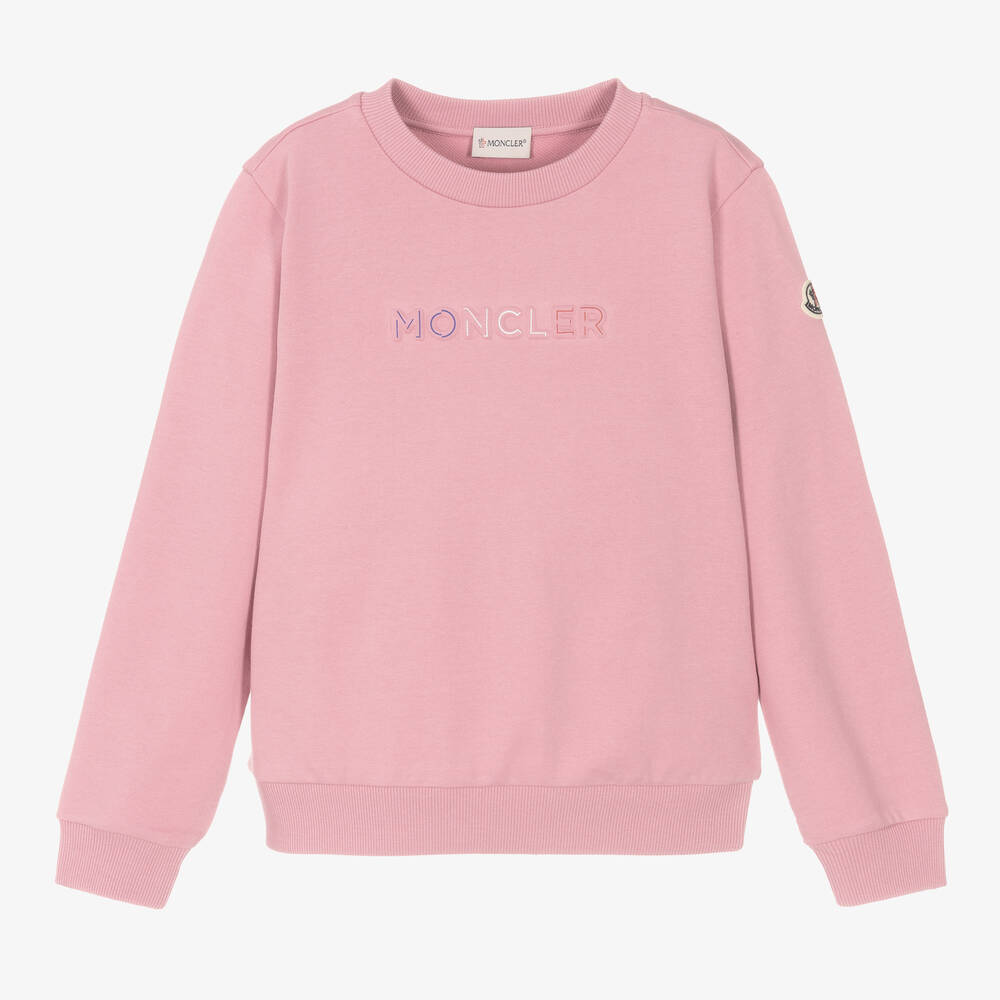 Moncler Enfant - Teen Pink Tricolour Logo Sweatshirt | Childrensalon