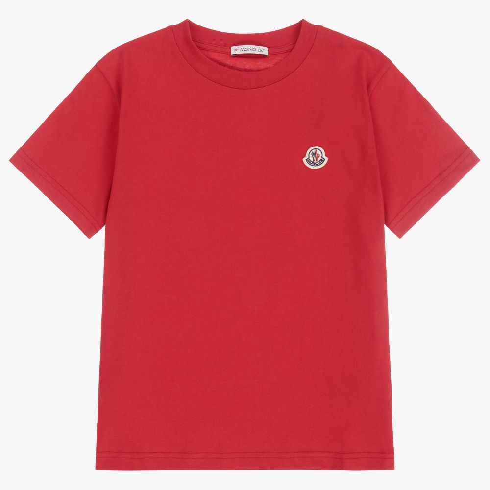 Moncler Enfant - Teen Red Logo T-Shirt | Childrensalon