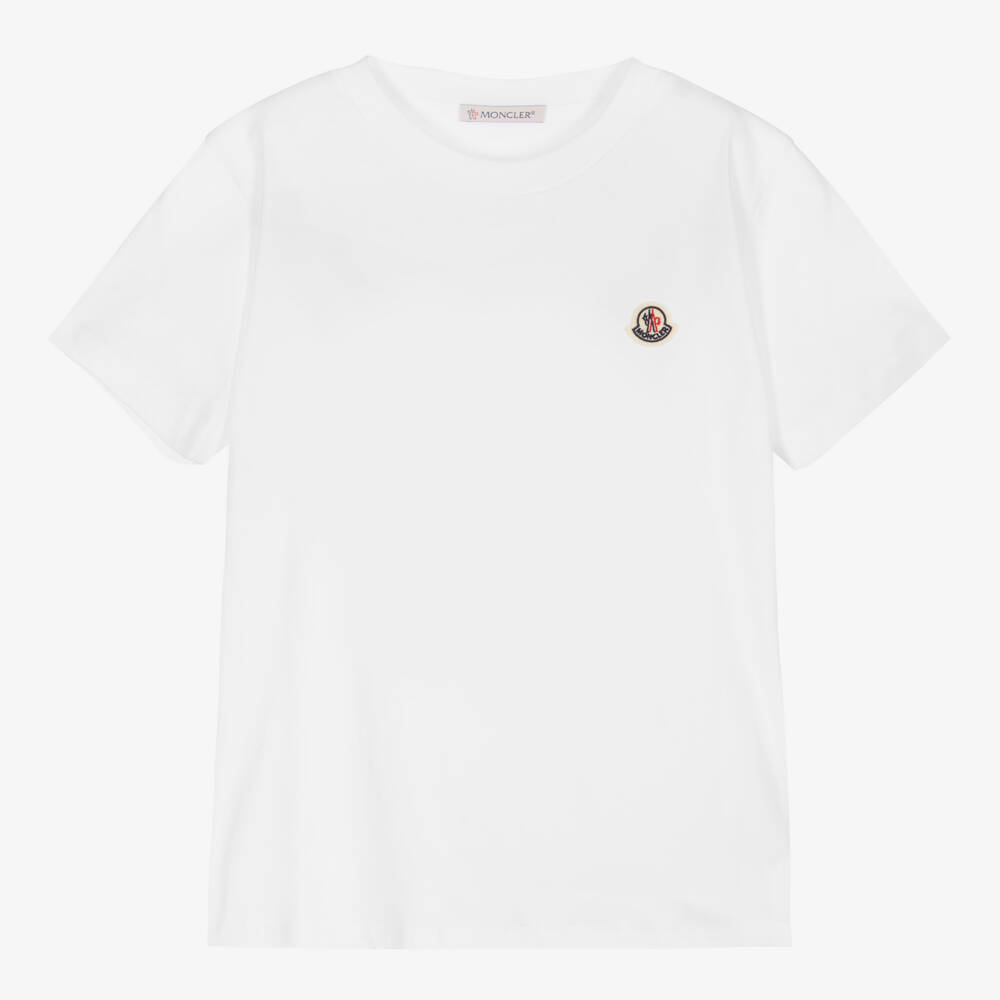 Moncler Enfant - T-shirt blanc en coton ado | Childrensalon
