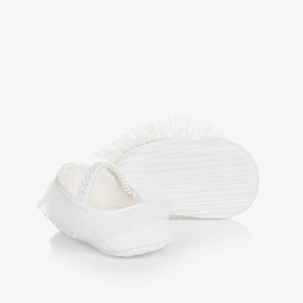 Monnalisa - Baby Girls Ivory Tulle Pre-Walkers Shoes | Childrensalon