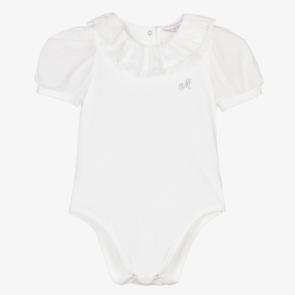 Monnalisa Body Blanc Bebe Fille Childrensalon