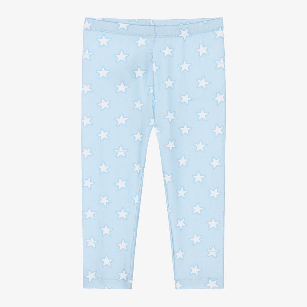 Monnalisa - Legging bleu en coton à étoiles fille | Childrensalon