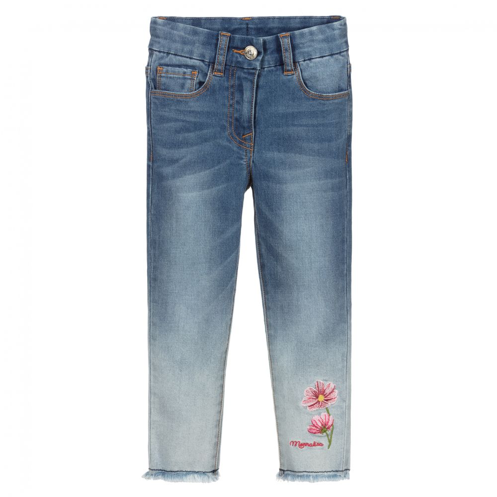 Monnalisa - Girls Blue Denim Jeans | Childrensalon