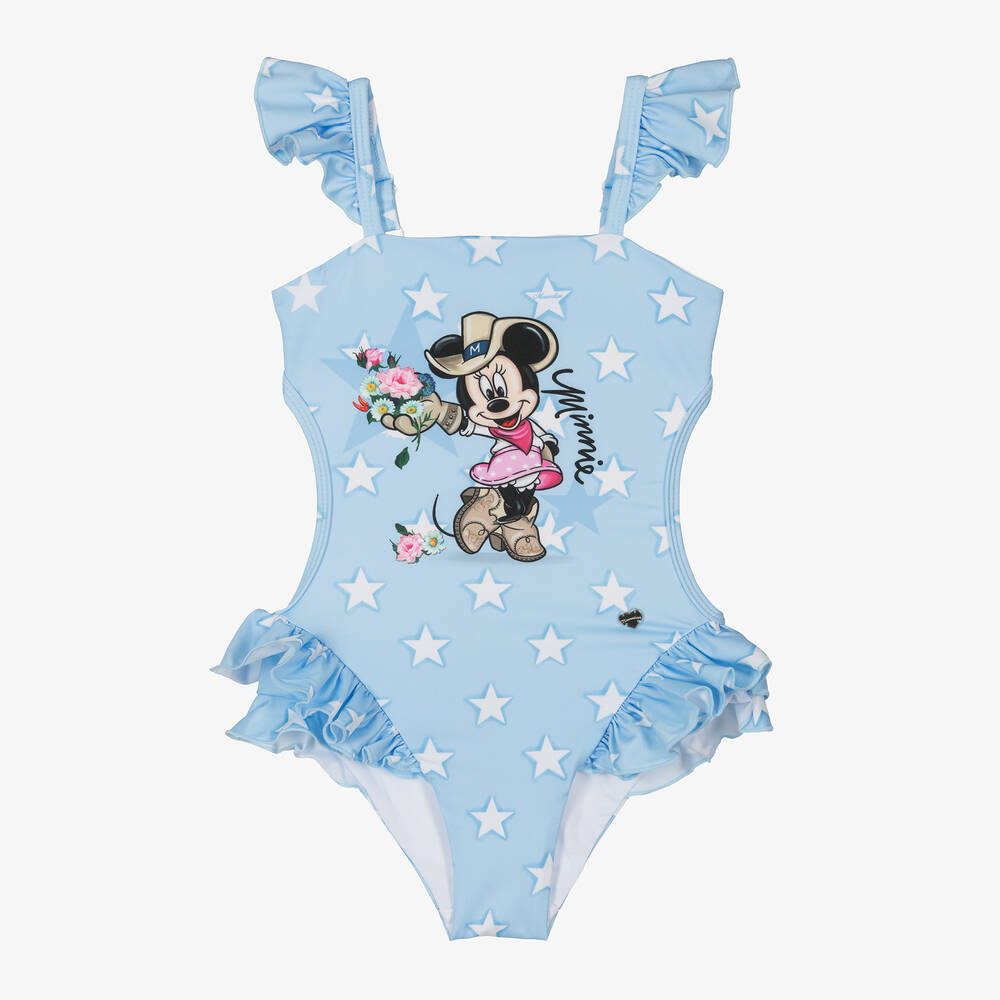 Monnalisa - Girls Blue Disney Star Swimsuit | Childrensalon