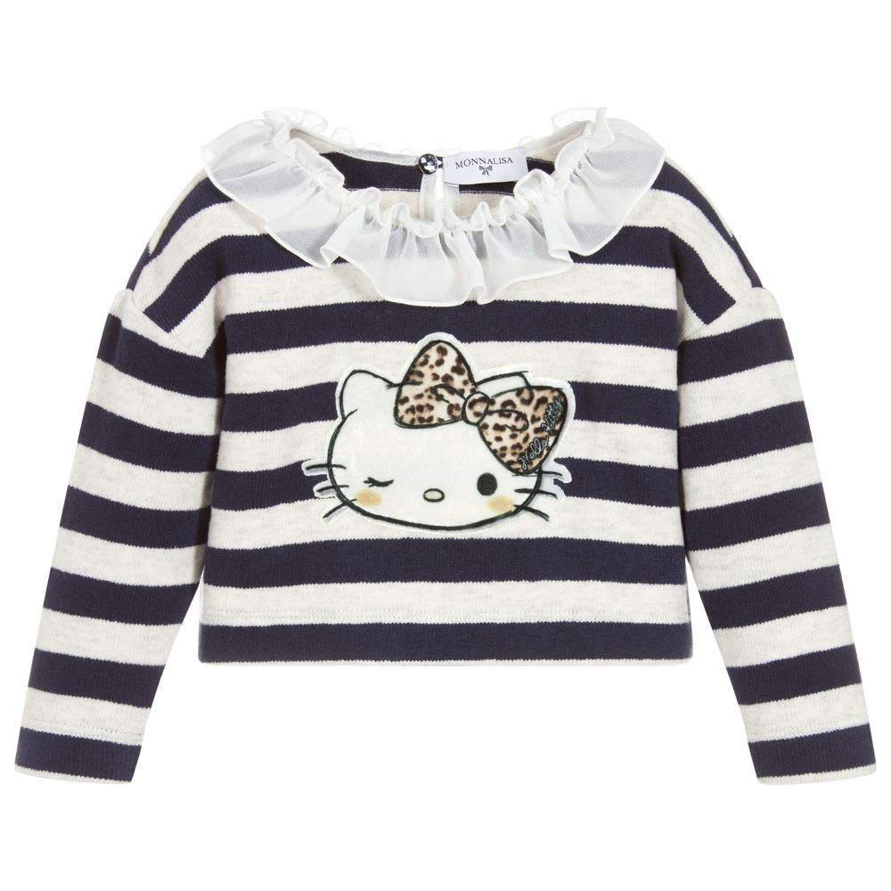 Monnalisa Babies' Girls Blue Hello Kitty Sweater