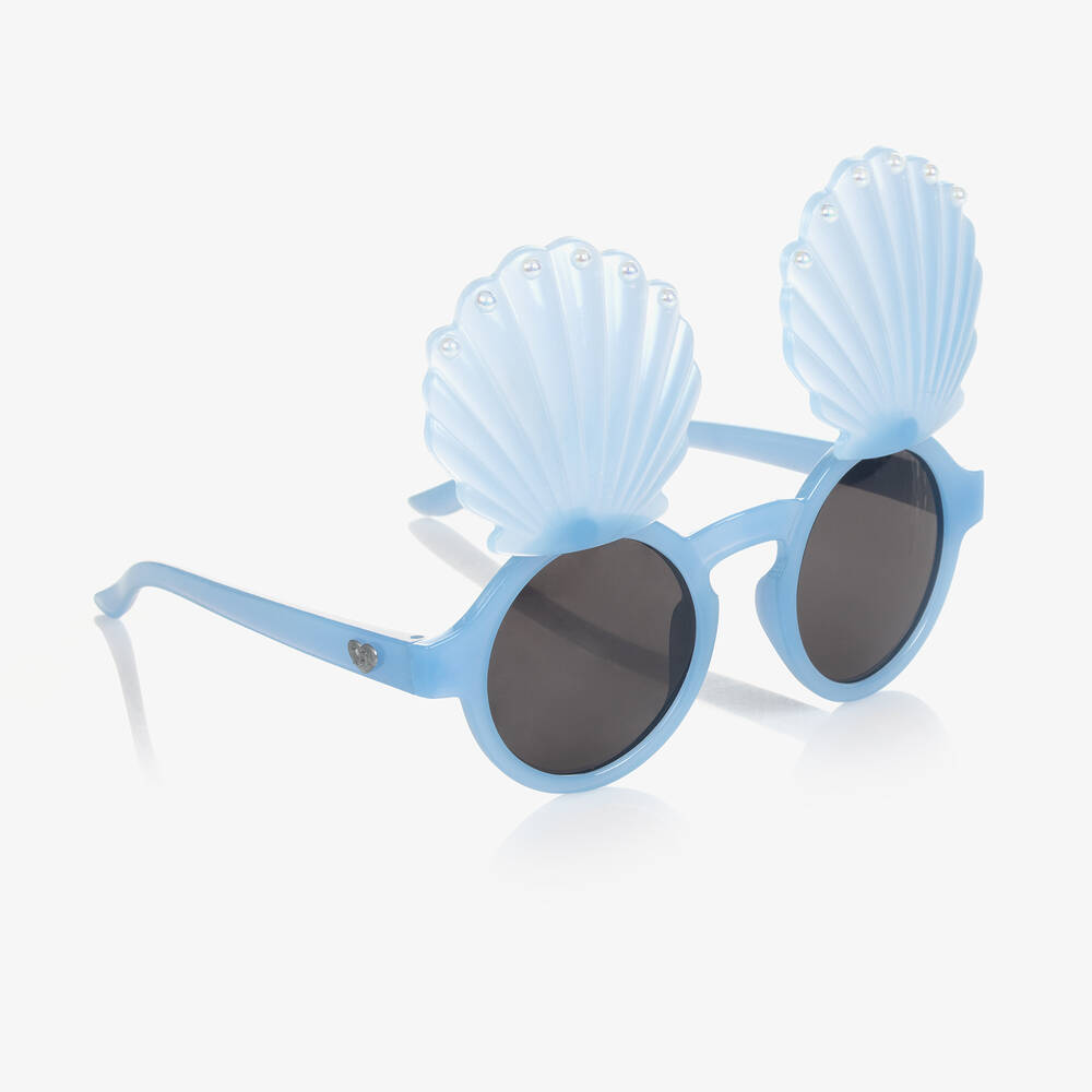 Monnalisa - Girls Blue Seashell Sunglasses | Childrensalon