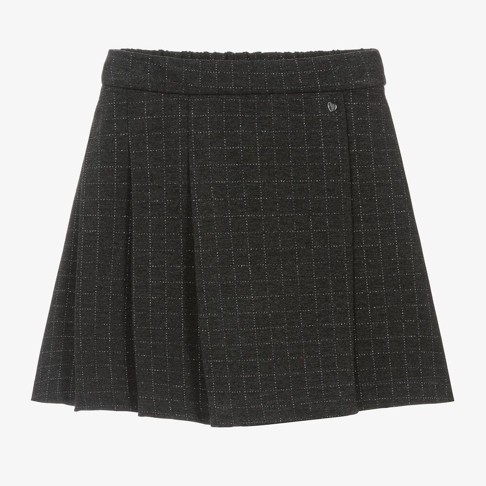 Monnalisa - Girls Grey Check Milano Skort | Childrensalon