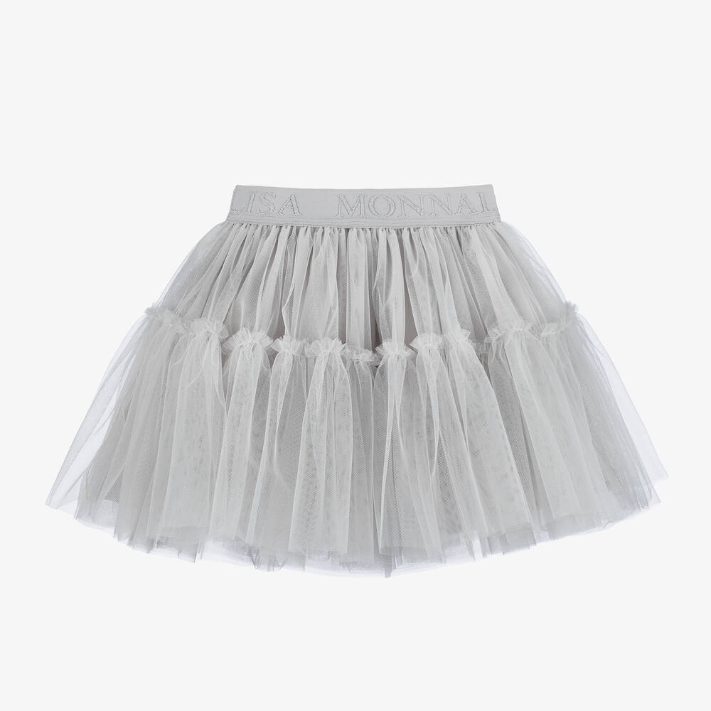 Monnalisa - Girls Grey Tulle Tutu Skirt | Childrensalon