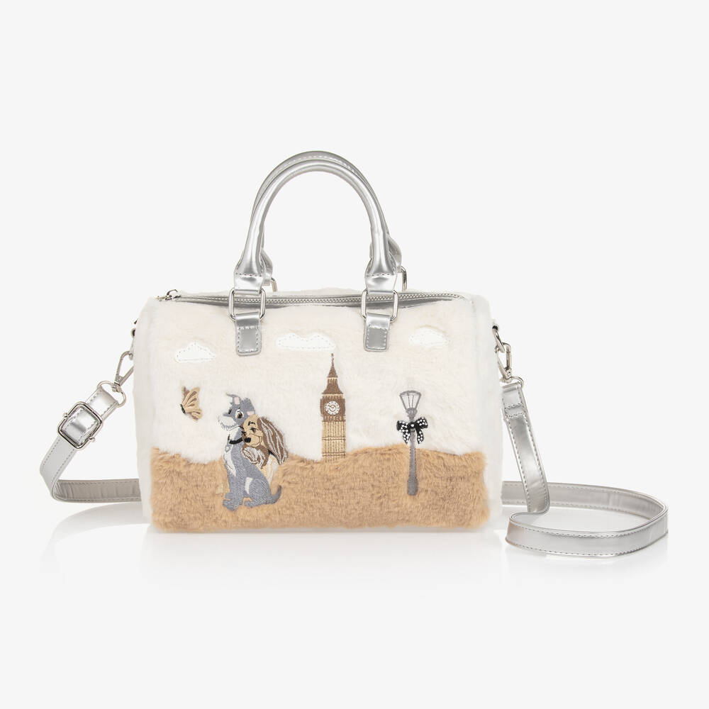 Monnalisa - Girls Ivory Plush Disney Bag (24cm) | Childrensalon