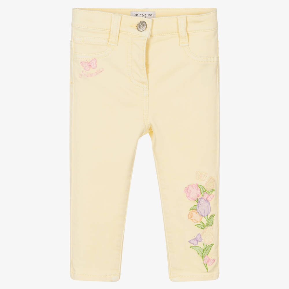 Monnalisa - Светло-желтые джинсы для девочек | Childrensalon