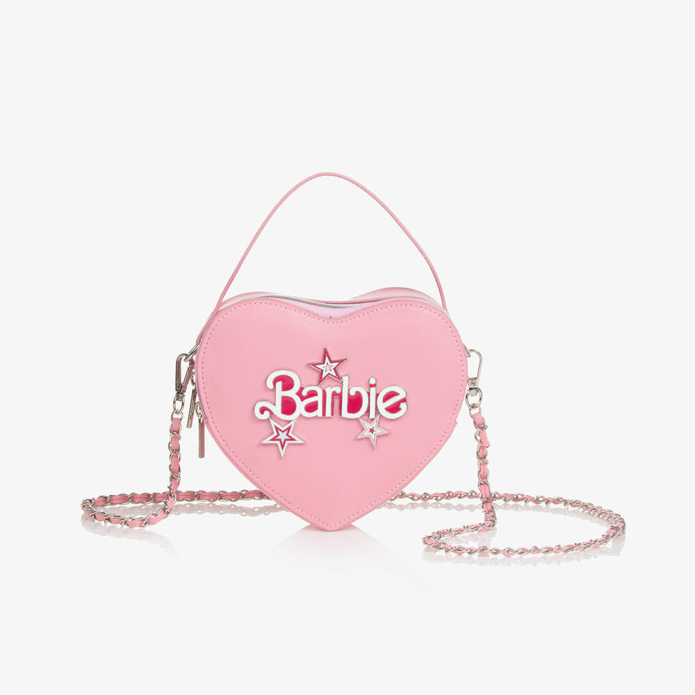 Monnalisa - Girls Pink Heart Barbie Handbag (16cm)  | Childrensalon