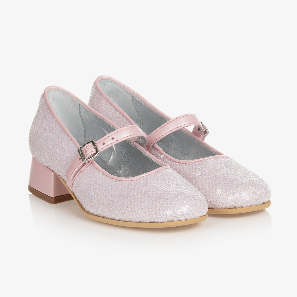 Monnalisa - Розовые балетки на каблуке | Childrensalon