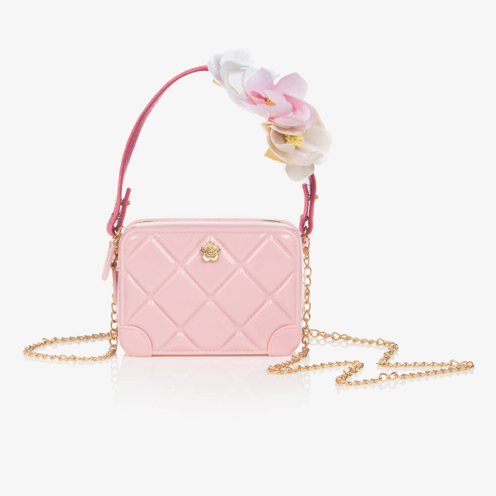 Monnalisa - Girls Pink Quilted Handbag (15cm)  | Childrensalon