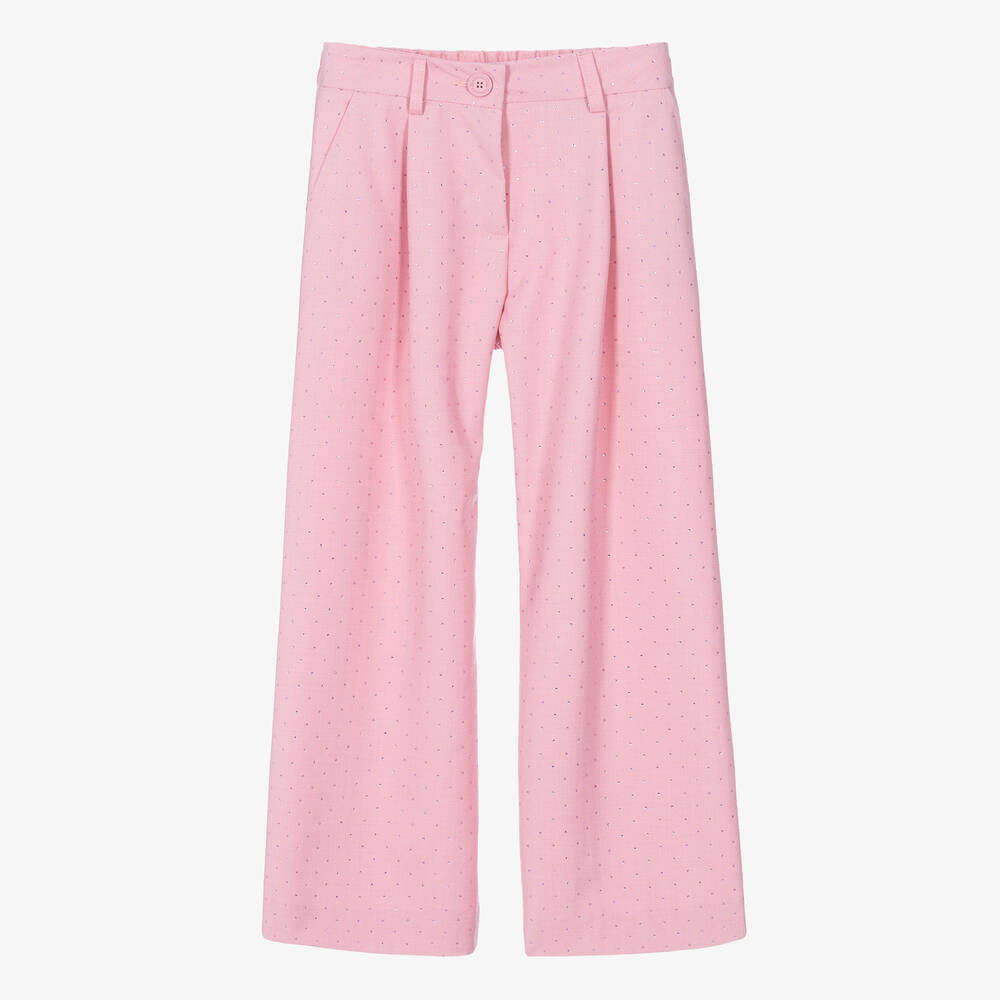 Shop Monnalisa Girls Pink Rhinestone Trousers