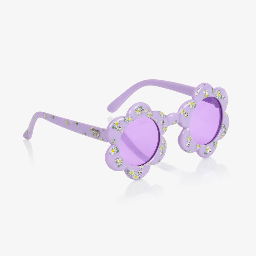 Monnalisa - Girls Purple Flower Sunglasses  | Childrensalon