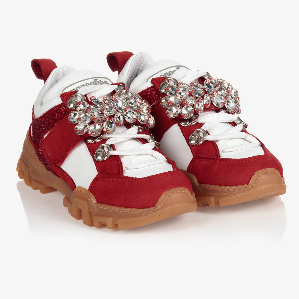 Monnalisa - Zapatillas rojas piel para niña Childrensalon
