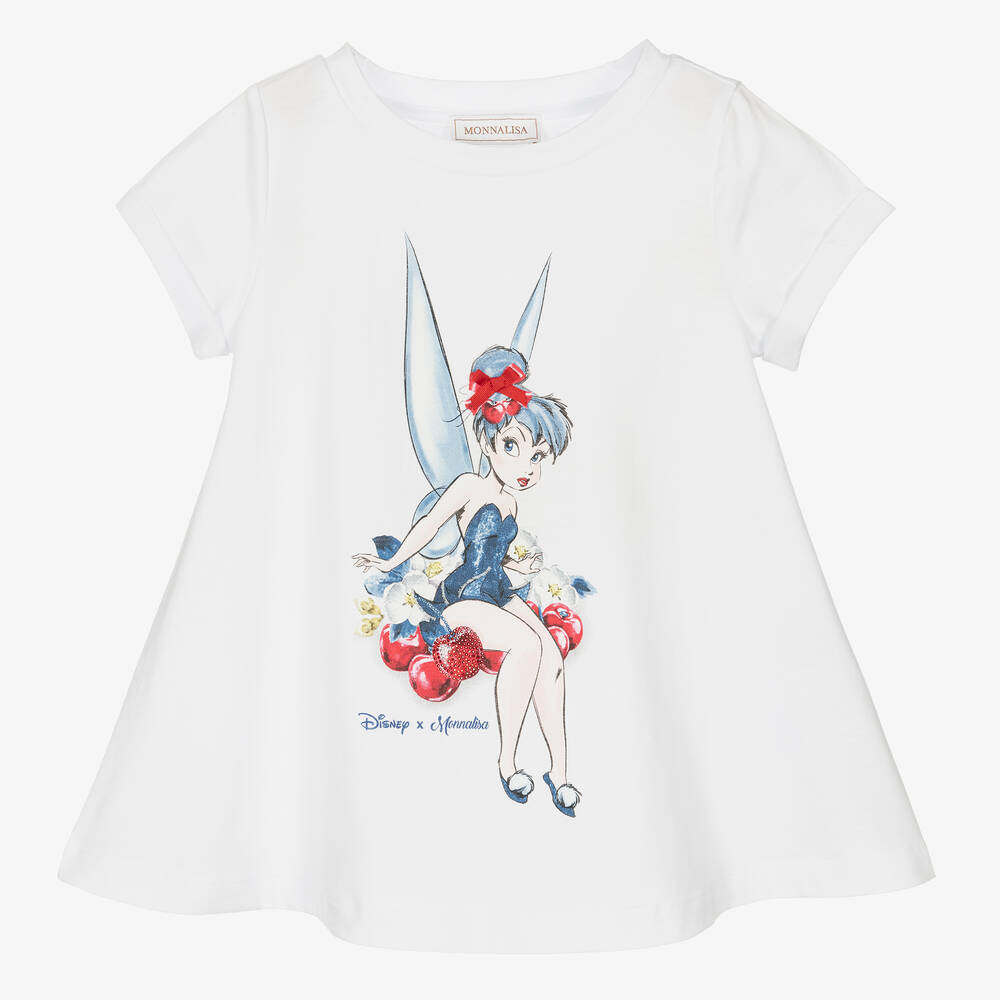 Monnalisa - Белая хлопковая футболка Disney | Childrensalon