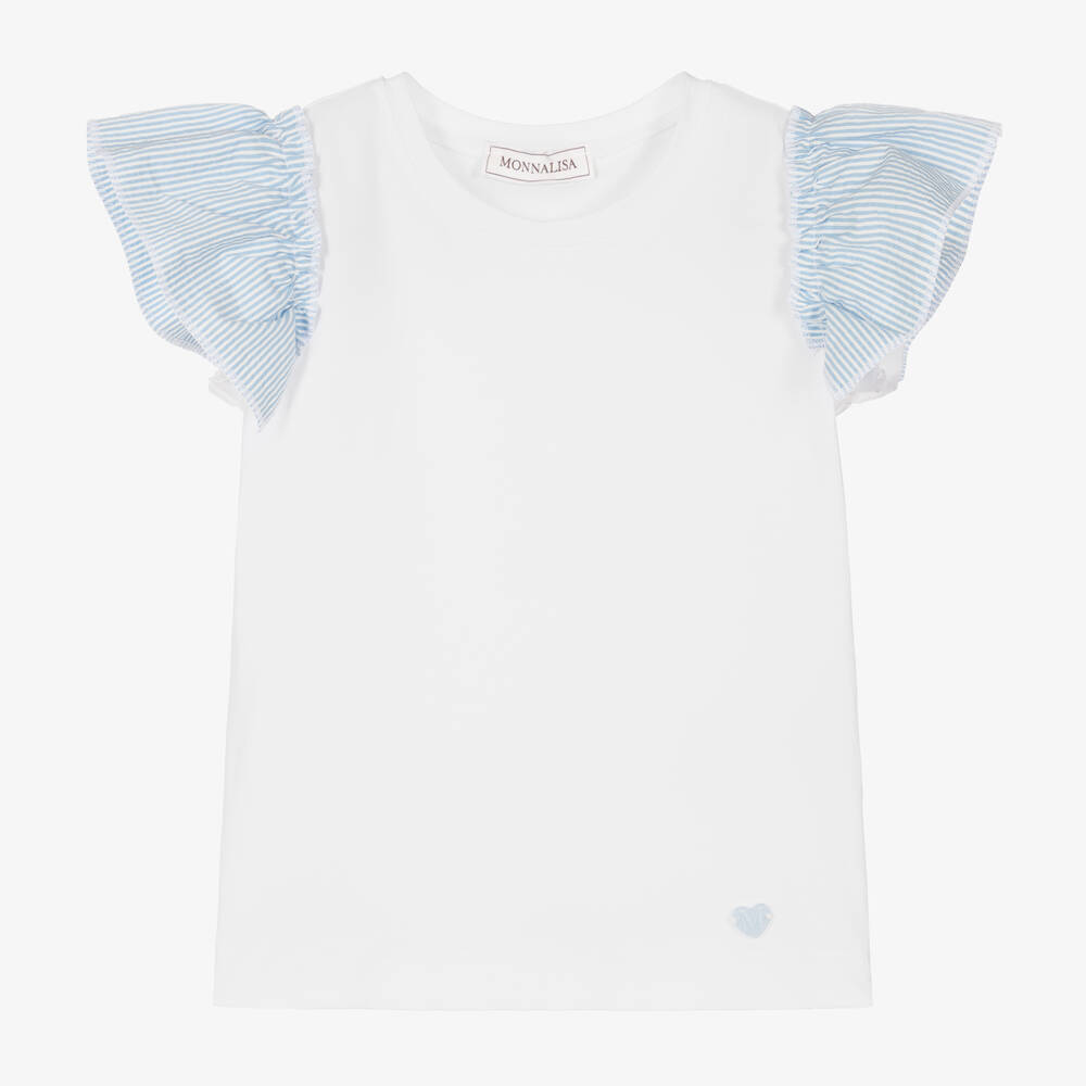 Monnalisa - T-shirt blanc en coton fille | Childrensalon