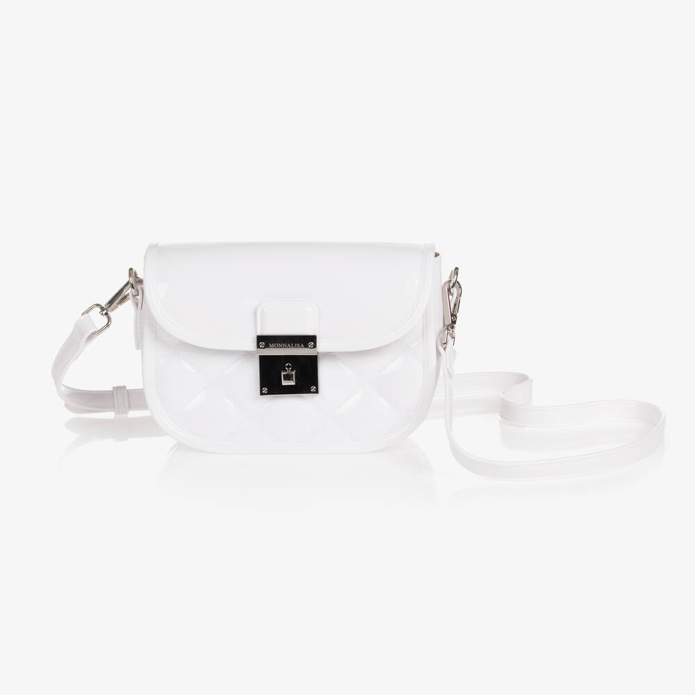 Monnalisa - Белая резиновая сумка с простежкой (19см) | Childrensalon