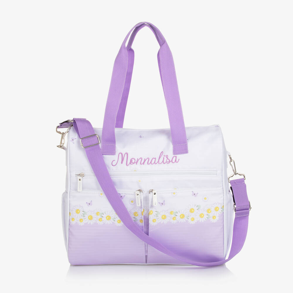 Monnalisa - Lilac Purple Canvas Changing Bag (41cm) | Childrensalon