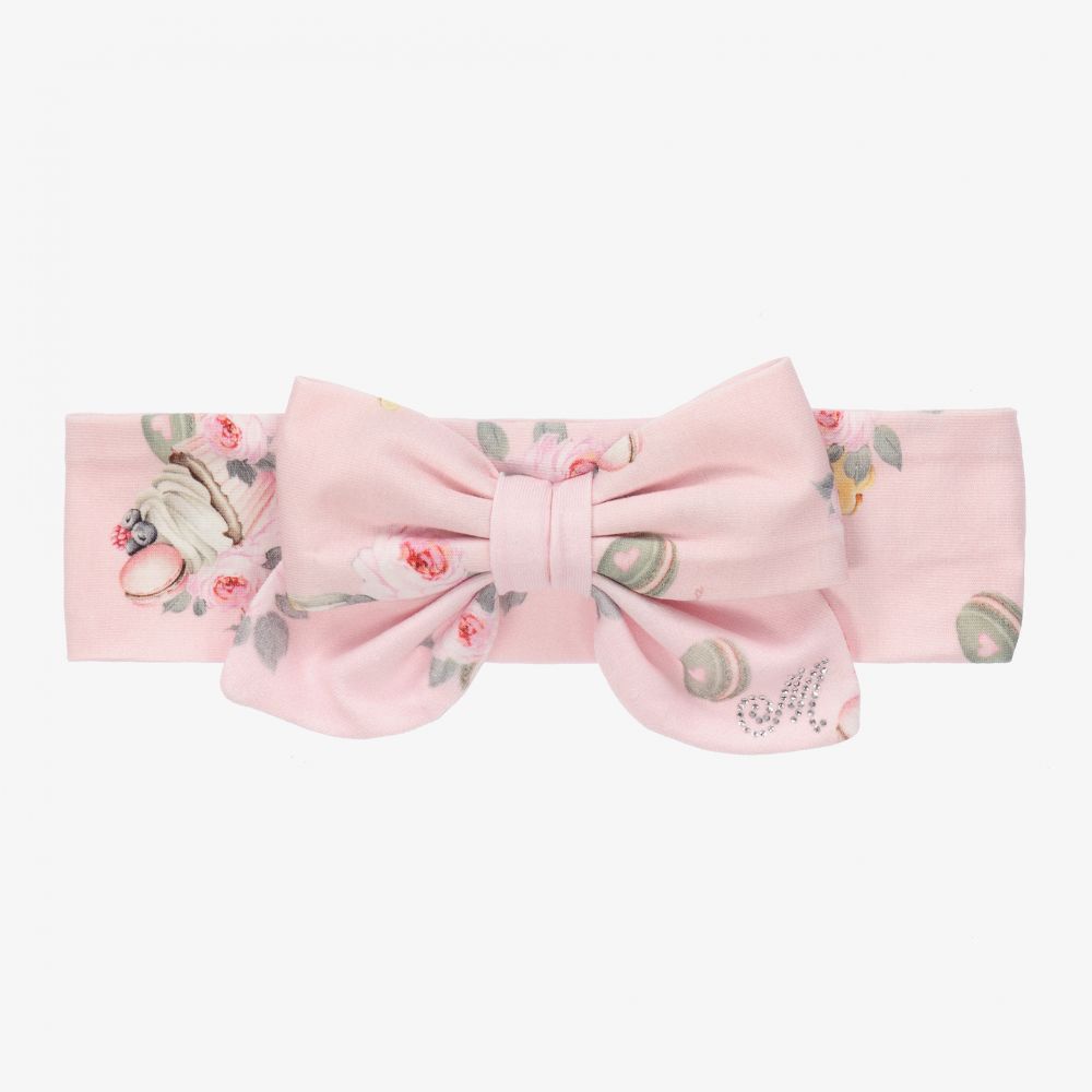 Monnalisa Babies' Girls Pink Floral Bow Headband