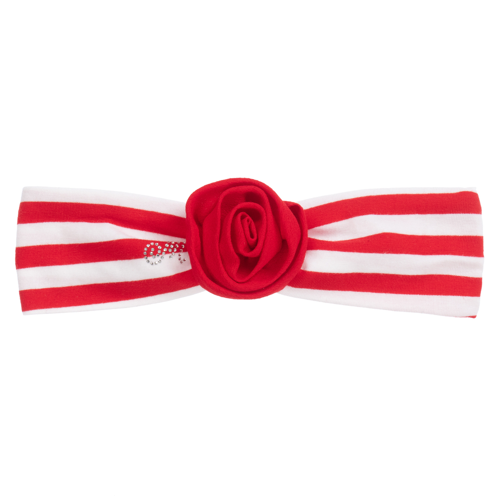 Monnalisa Babies' Girls Red & White Striped Headband