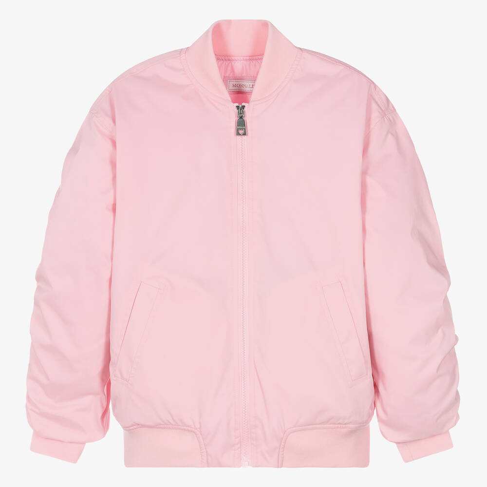 Monnalisa - Teen Girls Pink Bomber Jacket | Childrensalon