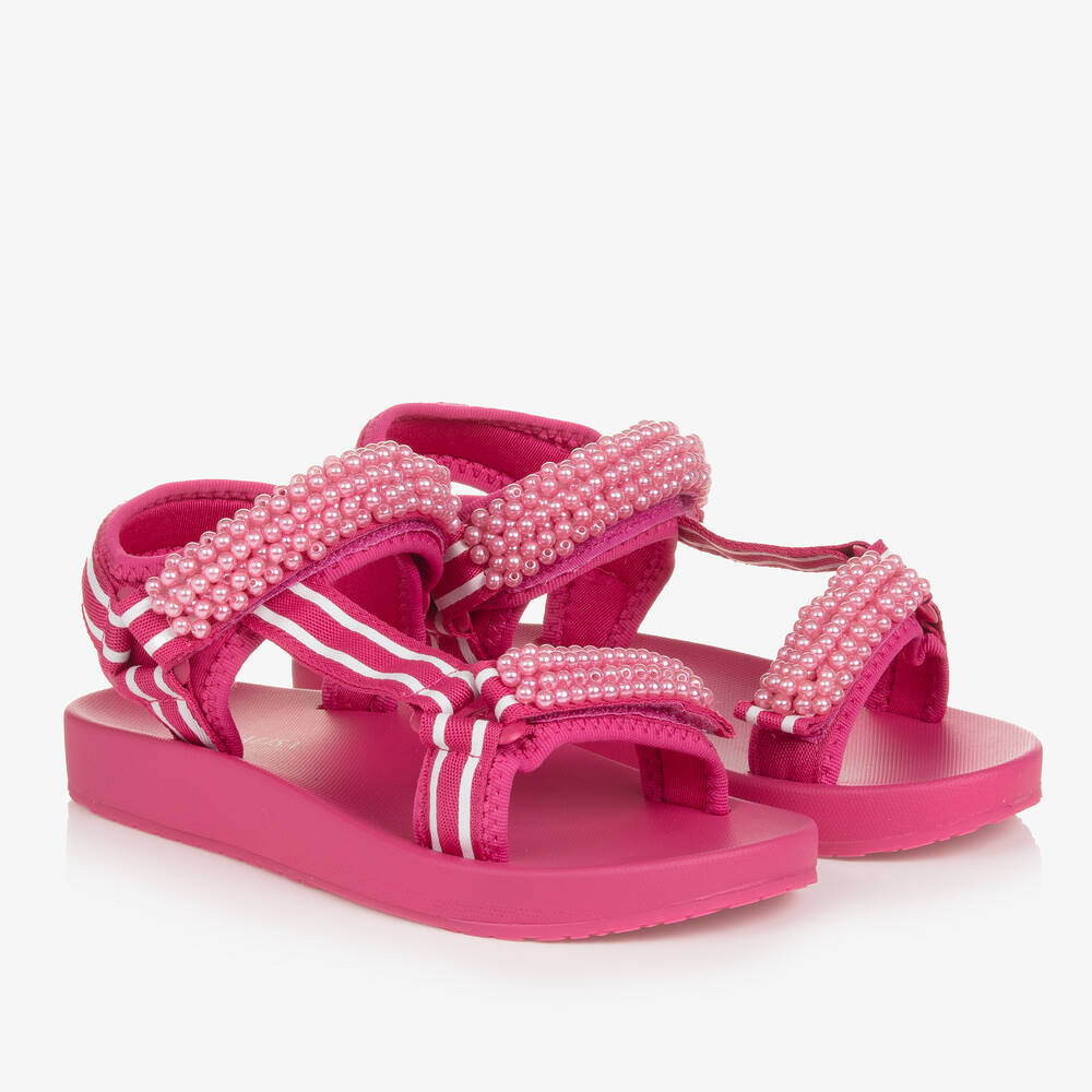 Monnalisa - Teen Girls Pink Pearl Sandals | Childrensalon