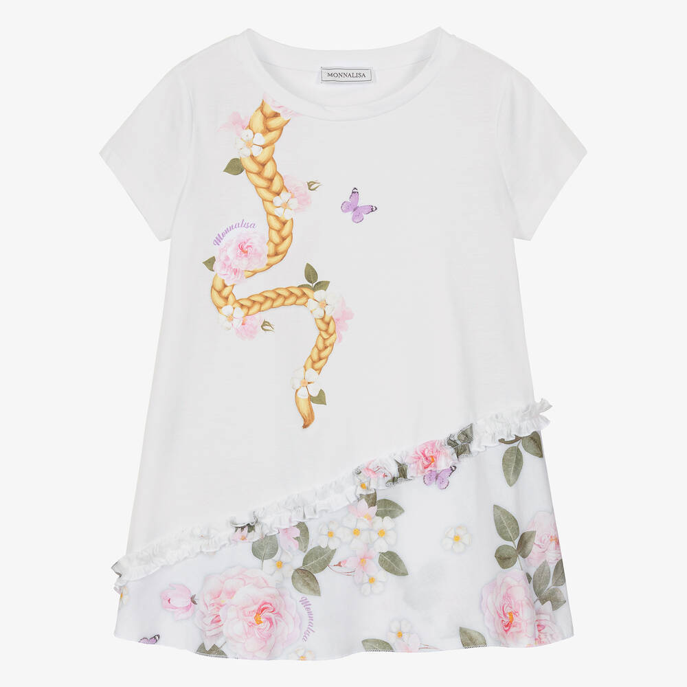 Monnalisa - Teen Girls White Cotton Disney T-Shirt | Childrensalon