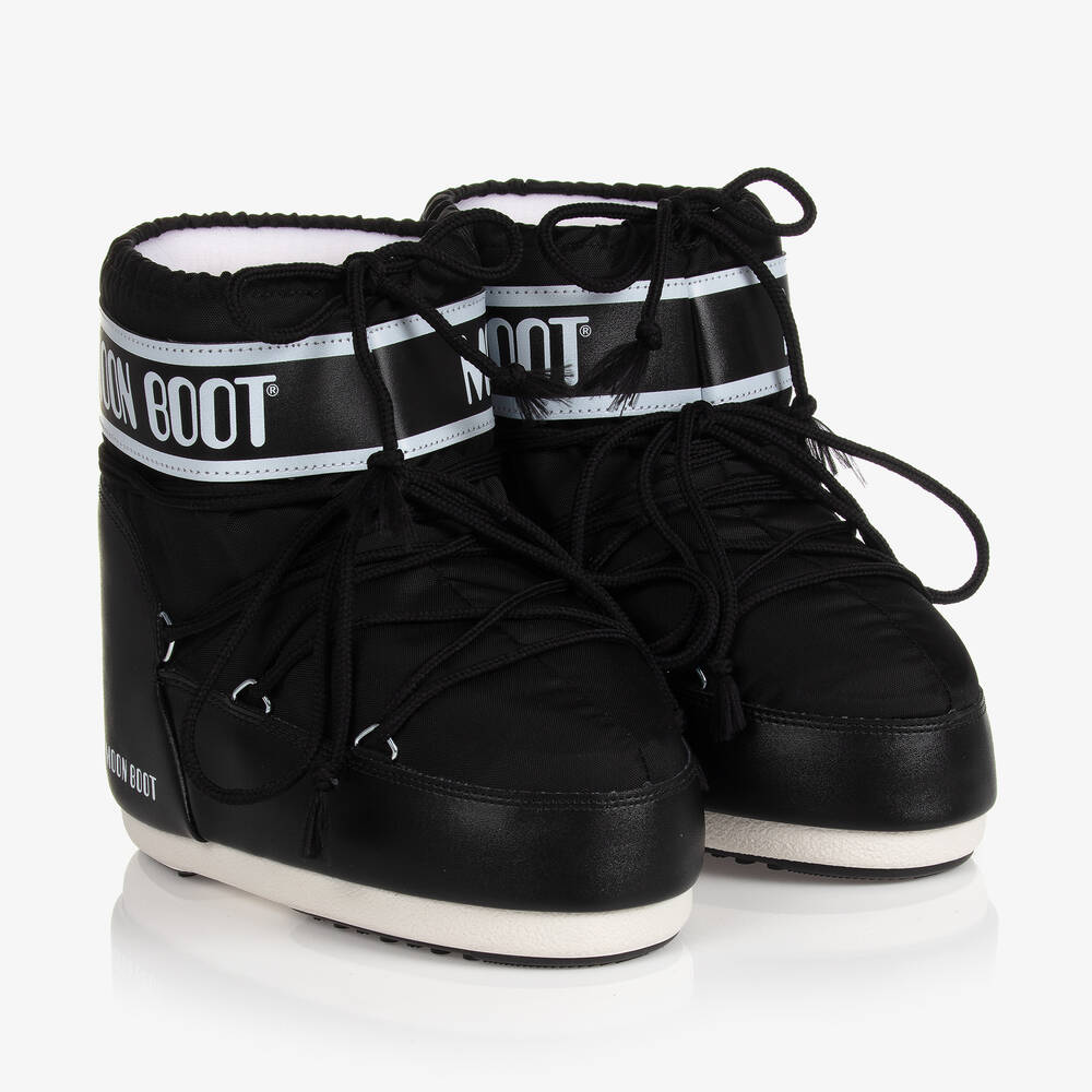 MOON BOOT BLACK ICON SHORT SNOW BOOTS