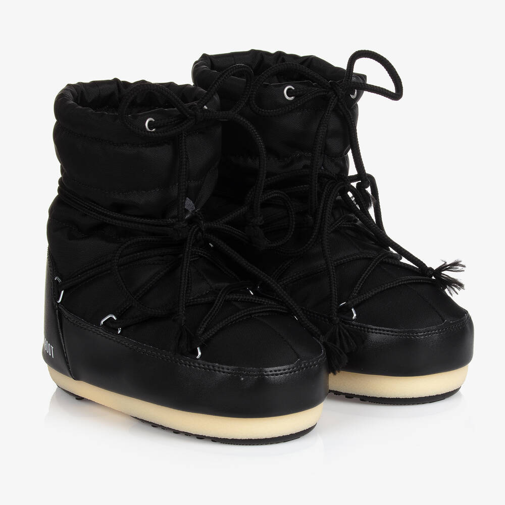 Moon Boot - Black Short Lace-Up Snow Boots | Childrensalon