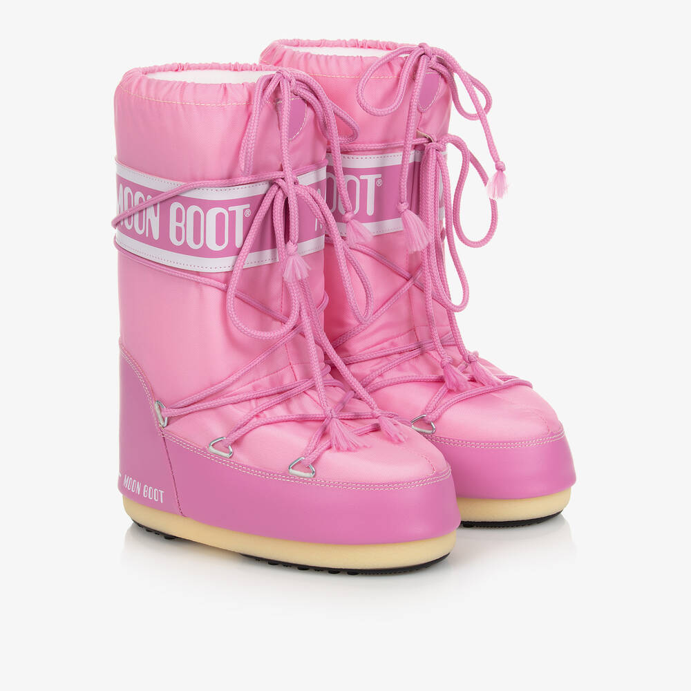 Moon Boot - Girls Pink & White Icon Snow Boots | Childrensalon
