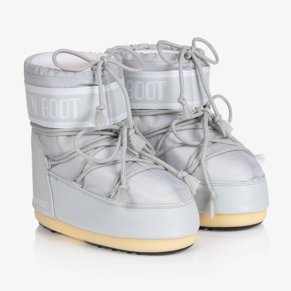 Shop Moon Boot Grey Icon Short Snow Boots