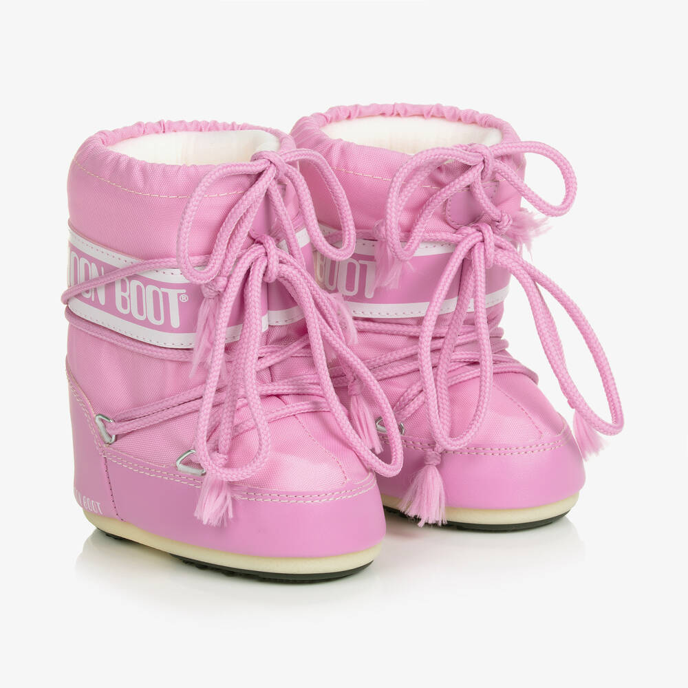 Moon Boot - Pink Mini Nylon Snow Boots | Childrensalon