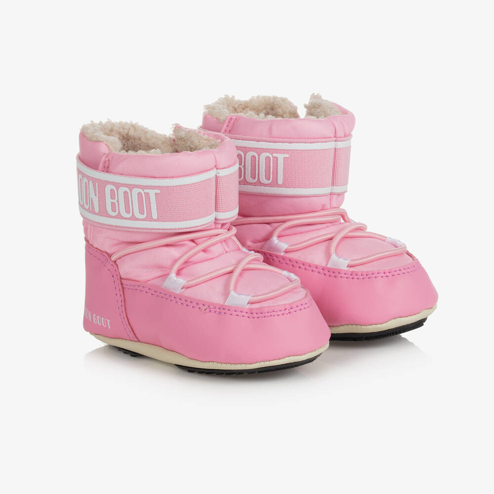 Moon Boot - Pink & White Baby Moon Boots | Childrensalon