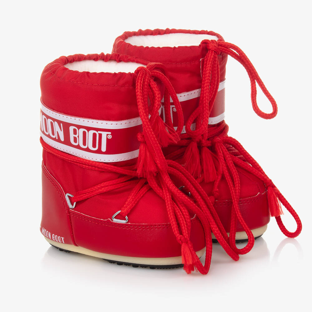 Moon Boot - Red Mini Nylon Snow Boots | Childrensalon